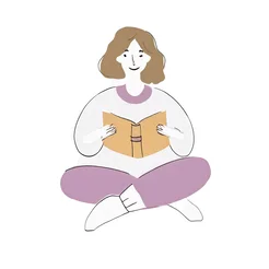 Free book club clipart of a woman reading
